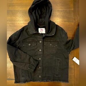 Girls denim jacket with hoodie new with tags.